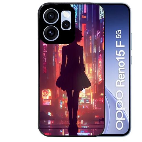 Coque noire pour RENO 15 F et 15 FS 5G new york anime