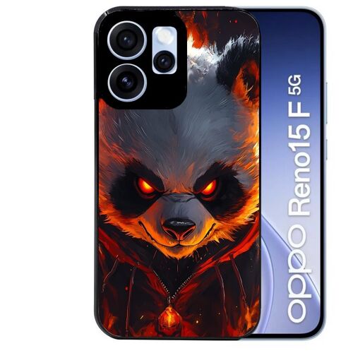 Coque noire pour RENO 15 F et 15 FS 5G motif panda very angry