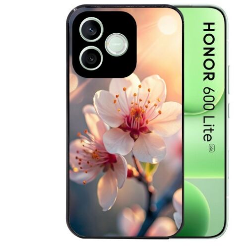 Coque noire pour HONOR 600 LITE motif fleur de cerisier