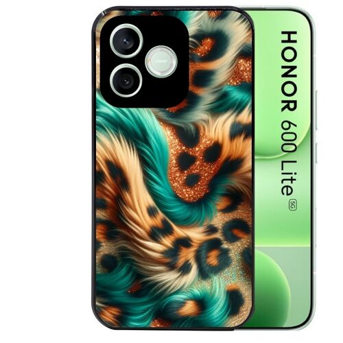 Coque noire pour HONOR 600 LITE motif effet fourrure leopard 3