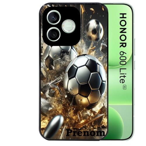 Coque noire pour HONOR 600 LITE motif foot metal personnalisee