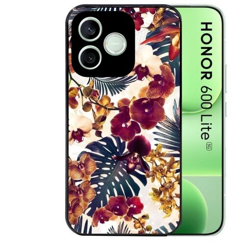 Coque noire pour HONOR 600 LITE jungle automne tropical violet