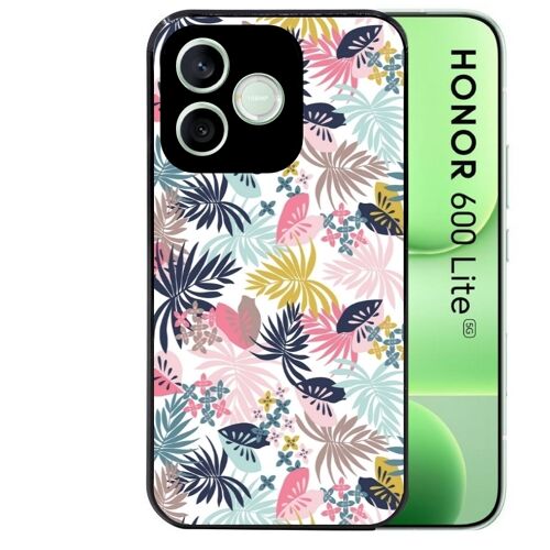 Coque noire pour HONOR 600 LITE jungle et fleur rose