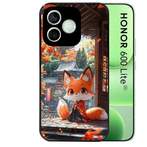 Coque noire pour HONOR 600 LITE motif renard et fox anime
