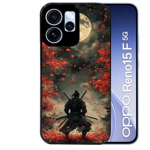 Coque noire pour RENO 15 F et 15 FS 5G motif samourai et katana