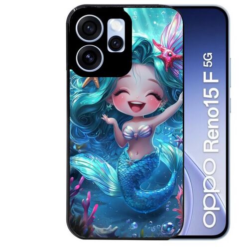 Coque noire pour RENO 15 F et 15 FS 5G motif sirene style anime