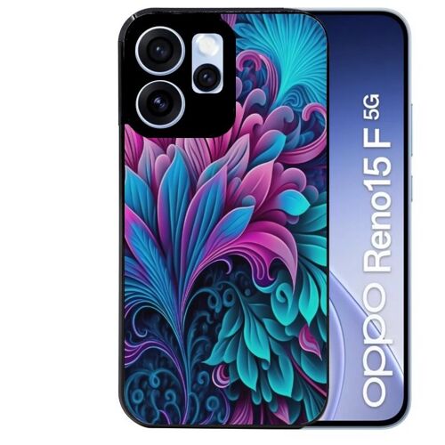 Coque noire pour RENO 15 F et 15 FS 5G tropical violet Fleur