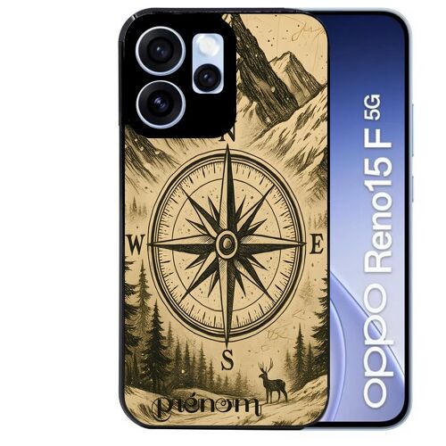 Coque noire pour RENO 15 F et 15 FS 5G voyage et boussole