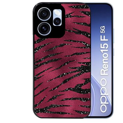 Coque noire pour RENO 15 F et 15 FS 5G zebre grenat