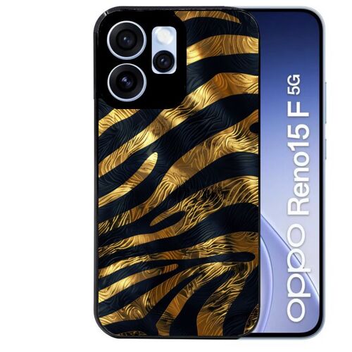 Coque noire pour RENO 15 F et 15 FS 5G zebre gold