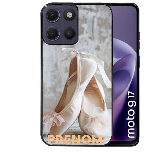 Coque noire pour MOTO G17 et G17 POWER motif ballerine danse personnalisee