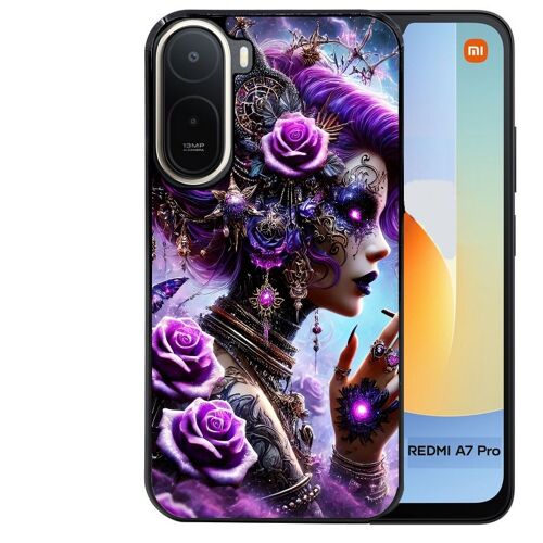 Coque noire pour Redmi A7 PRO motif fee style steam punk