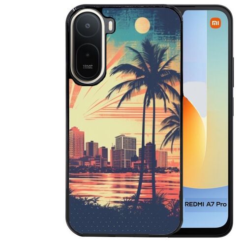 Coque noire pour Redmi A7 PRO hawaii retro