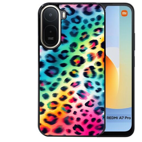 Coque noire pour Redmi A7 PRO motif leopard arc