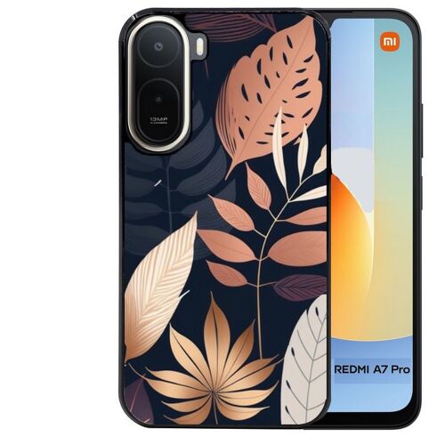Coque noire pour Redmi A7 PRO jungle et feuilles