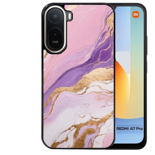 Coque noire pour Redmi A7 PRO marbre violet