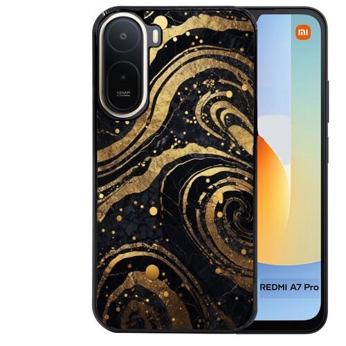 Coque noire pour Redmi A7 PRO marbre noir