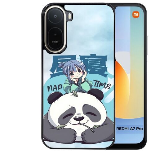 Coque noire pour Redmi A7 PRO motif panda anime