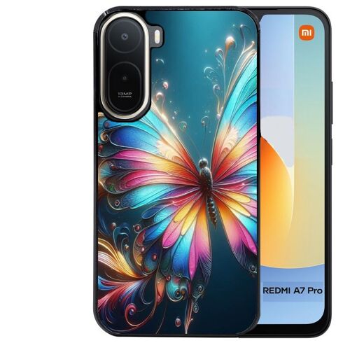 Coque noire pour Redmi A7 PRO motif papillon arc