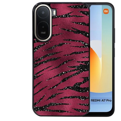 Coque noire pour Redmi A7 PRO zebre grenat