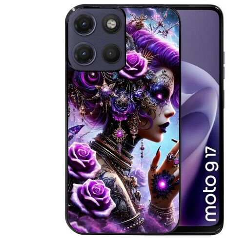 Coque noire pour MOTO G17 et G17 POWER motif fee style steam punk