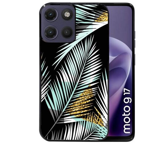 Coque noire pour MOTO G17 et G17 POWER palmier noir