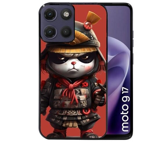 Coque noire pour MOTO G17 et G17 POWER panda et samourai