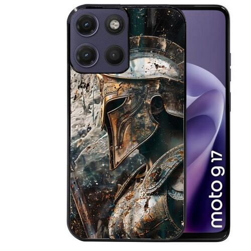 Coque noire pour MOTO G17 et G17 POWER spartan guerrier