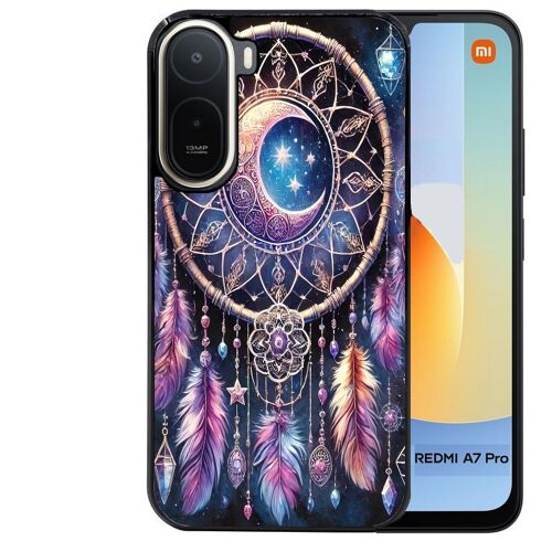Coque noire pour Redmi A7 PRO motif dreamcatcher et lune