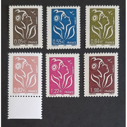 6 Timbres N°3754 À 3759 - Marianne De Lamouche - 2005