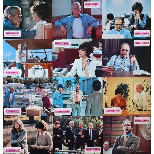 Absence De Malice (Absence Of Malice) : Jeu De 12 Photos D'Exploitation Cinématographique - Format 21x27 Cm - De Sydney Pollack Avec Paul Newman, Sally Field, Bob Balaban, Melinda Dillon - 1981