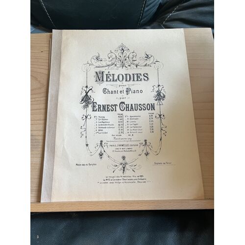 Ernest Chausson Nanny Partition Chant Piano Éditions Hamelle