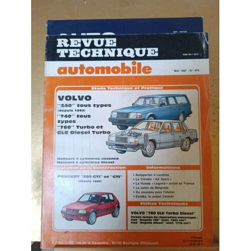 Revue Technique Automobile N°479 05/1987 Volvo 240 740 760