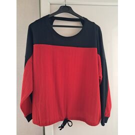 Pull Léger Neuf Taille 50-52 Rouge Et Noir