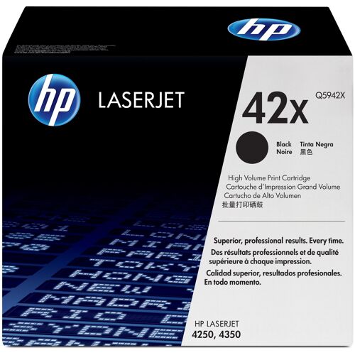 HP 42X High Yield Black Original LaserJet Toner Cartridge Cartouche de toner Noir