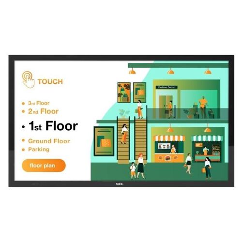 NEC MultiSync M491 Écran plat de signalisation numérique 49" LCD 500 cd/m² 4K Ultra HD Noir Écran tactile