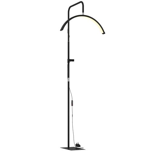 Lampadaire Led Demi-Lune Rotative 350° Acier Et Plastique Noir