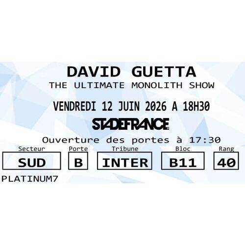 Concert David Guetta 12 Juin 2026 Places Assises