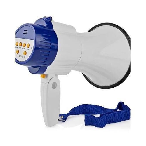 Mégaphone 25W Portée 1500 m - 120dB Sirène intégrée Bandoulière et microphone amovible