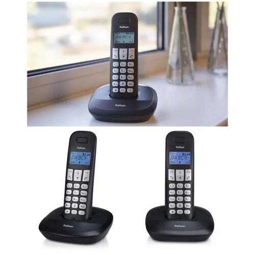 Téléphone DECT Rétroéclairé Noir avec identification de l¿appelant