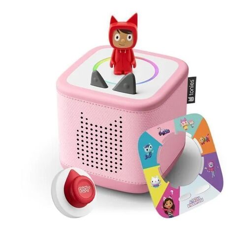 Pack tonies : 1 toniebox achetée = 1 coffret tonieplay offert (jeu Gabby) - boite à histoire pour enfant 1 à 9 ans - Rose Fleur