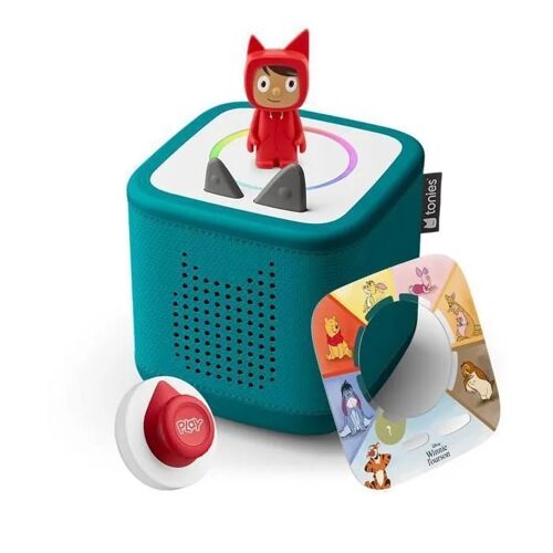Pack tonies : 1 toniebox achetée = 1 coffret tonieplay offert (jeu Winnie) - boite à histoire pour enfant 1 à 9 ans - Vert océan