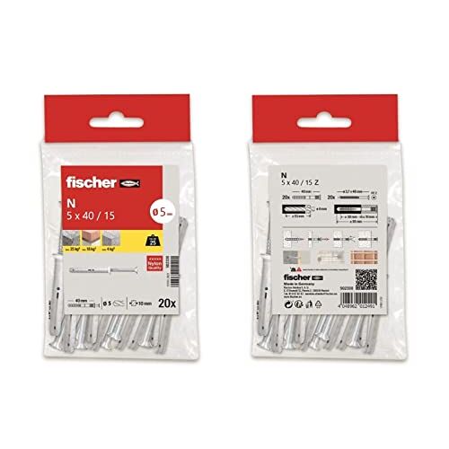 Fischer 518042 Taco Clavo N 5x40/15 Z 20uds Bolsé
