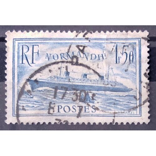 Normandie 1f50 Bleu Clair (Joli N° 300) Obl - Cote 20,00 - France Année 1934 - N23455
