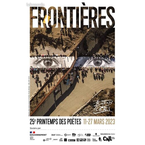 Affiche Printemps Des Poètes: Frontières - 2023