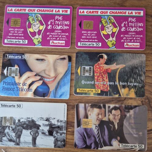 Lots De 6 Cartes Téléphoniques