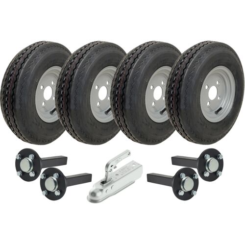 4.80/4.00-8 Twin Axle Trailer Kit High Speed Road Legal Wheels, Axles & Hitch