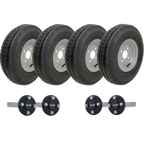 4.80/4.00-8 Twin Axle Trailer Kit High Speed Road Legal Wheels & ALKO Stub Axles