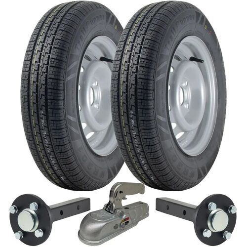 155/80R13 Trailer Kit High Speed WR301 Wheels 40x40 Stub Axles Cast Hitch 900kgs