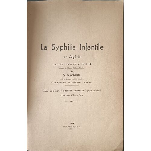 La Syphilis Infantile En Algérie